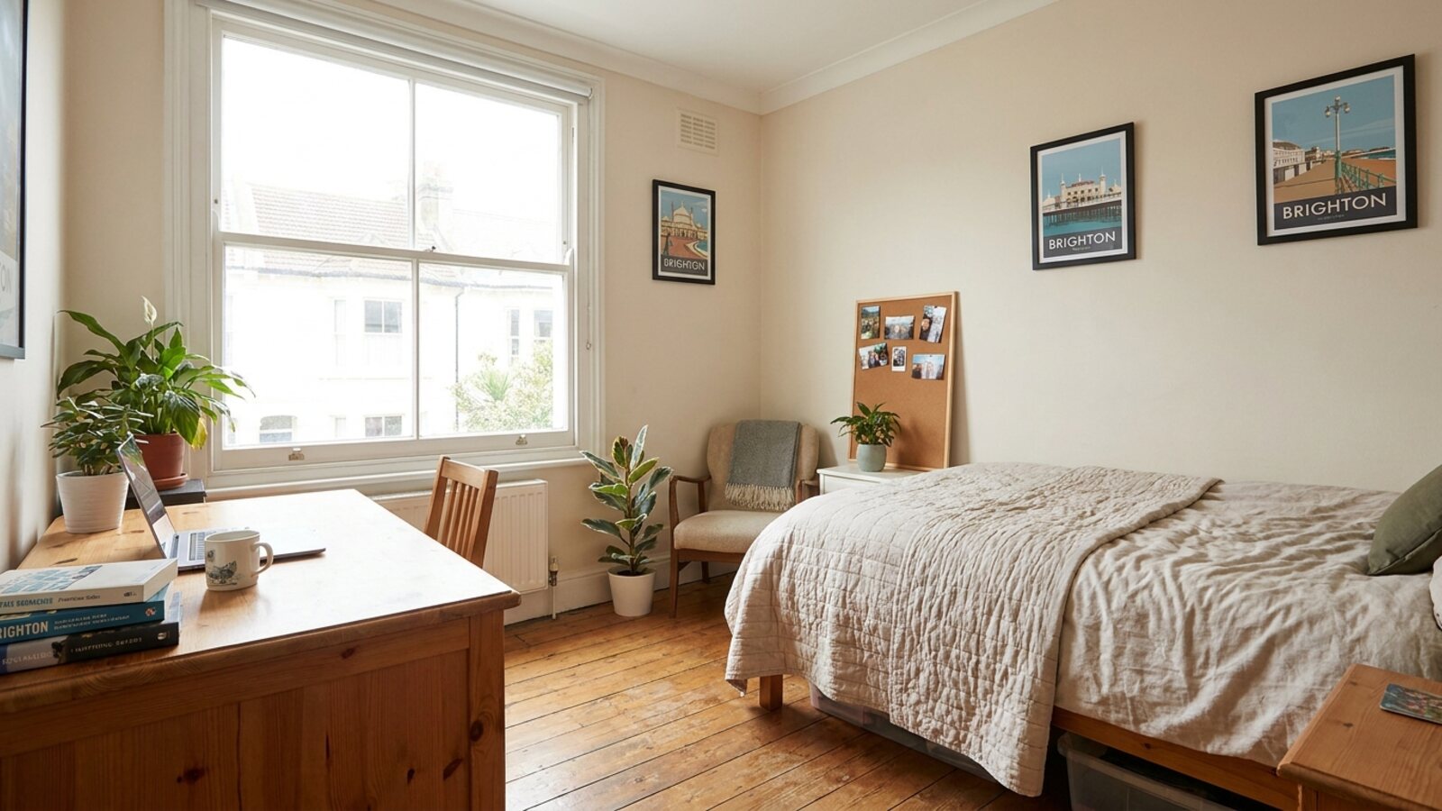 Private student bedroom in a Brighton homestay