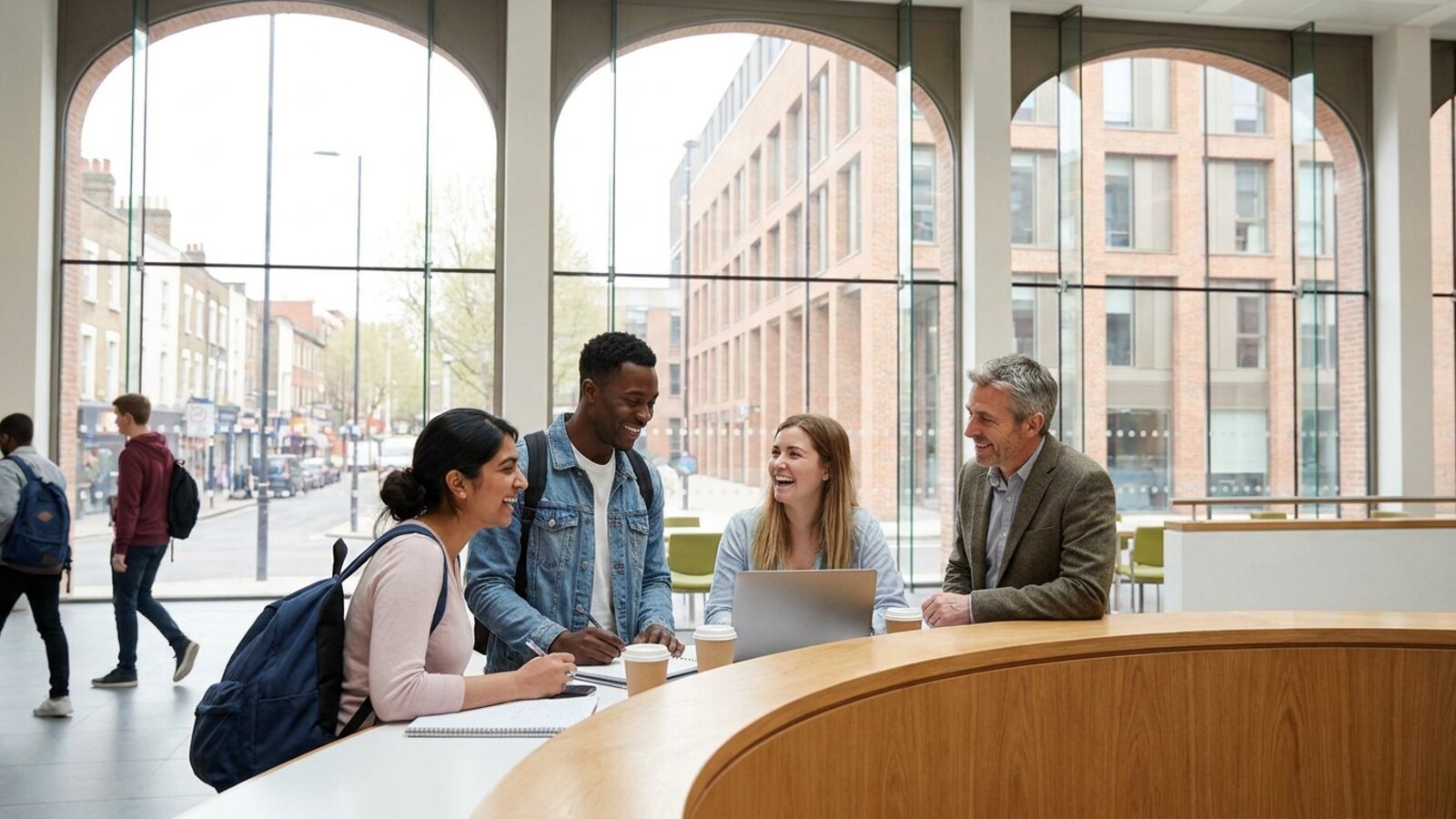 Students and education partner meeting in East London