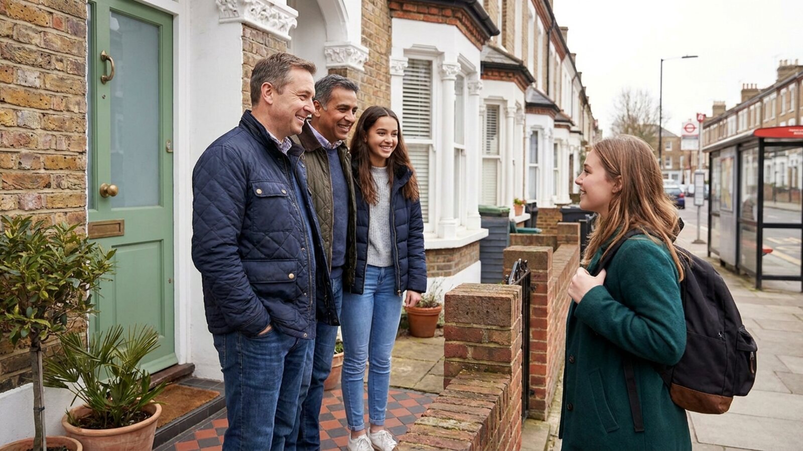 East London host family welcoming a student to homestay accommodation