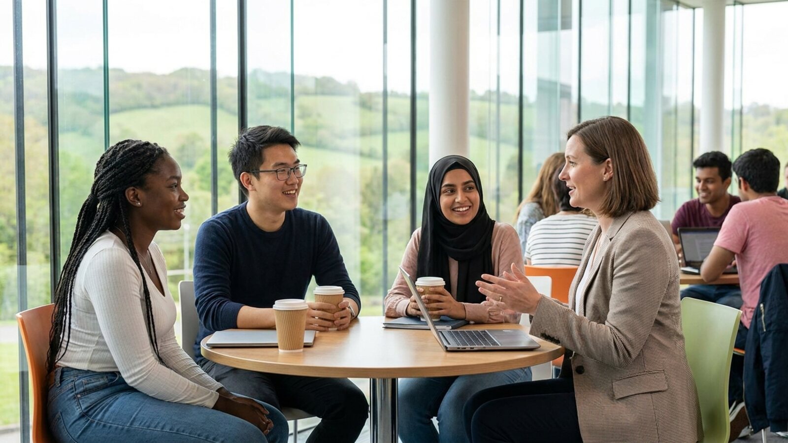 Students and education partner meeting in Guildford