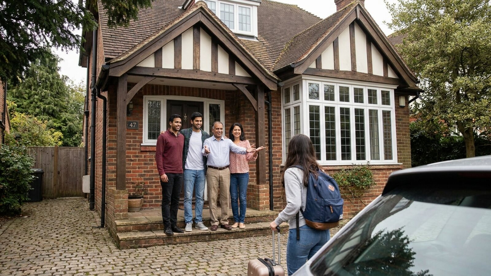 Guildford host family welcoming a student to homestay accommodation
