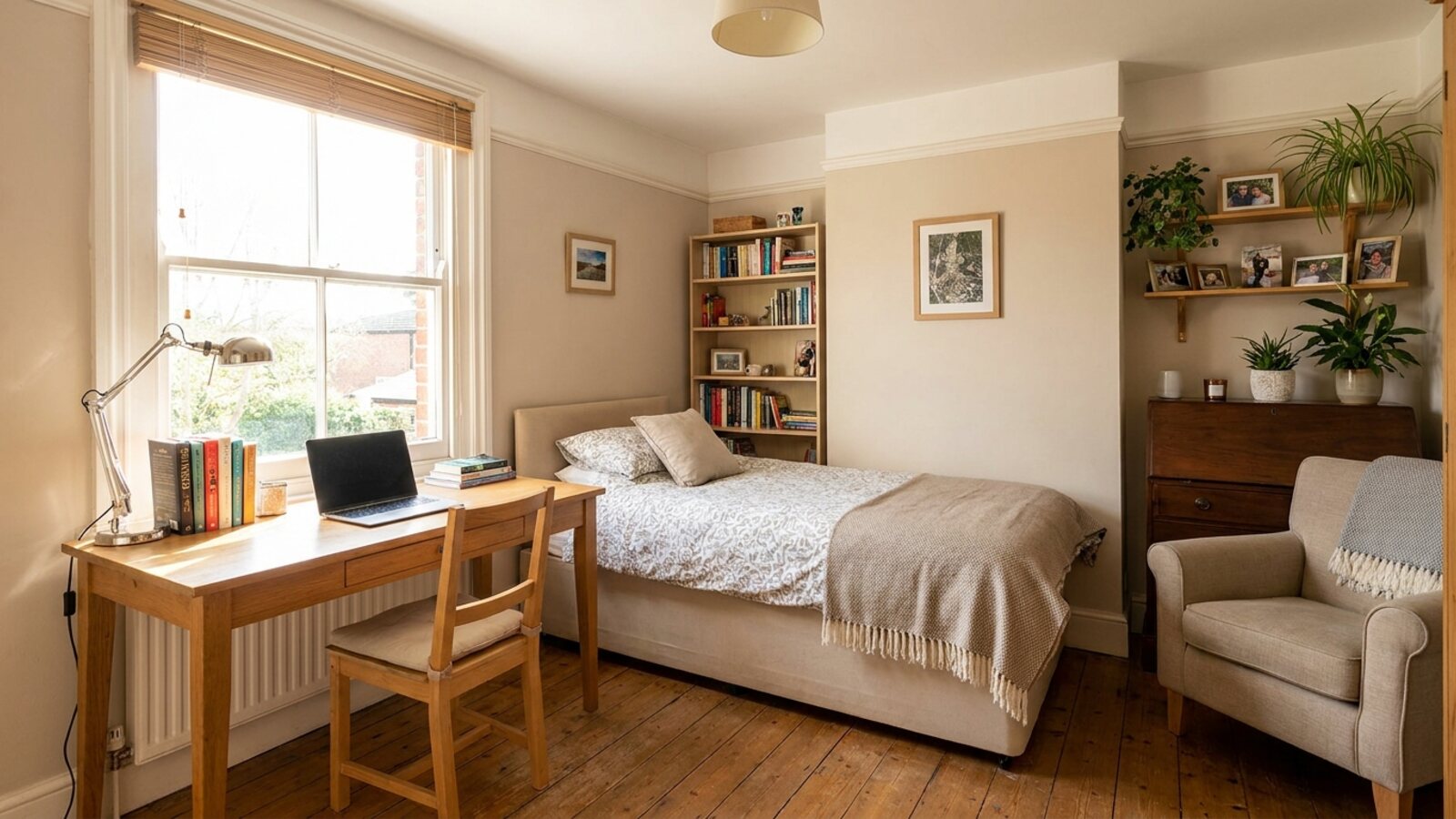 Private student bedroom in a Guildford homestay