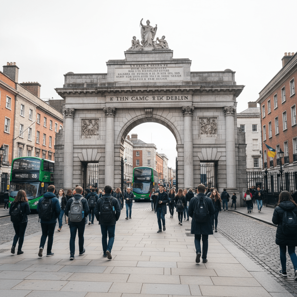 Trinity College Dublin main entrance on College Green