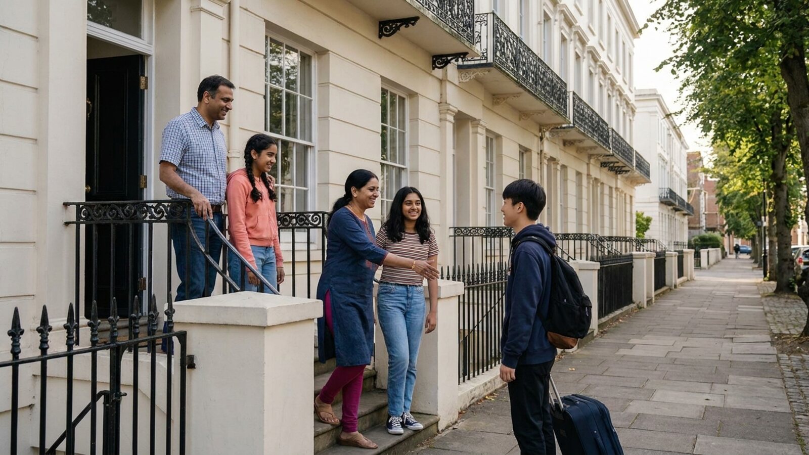 Leamington Spa host family welcoming a student to homestay accommodation