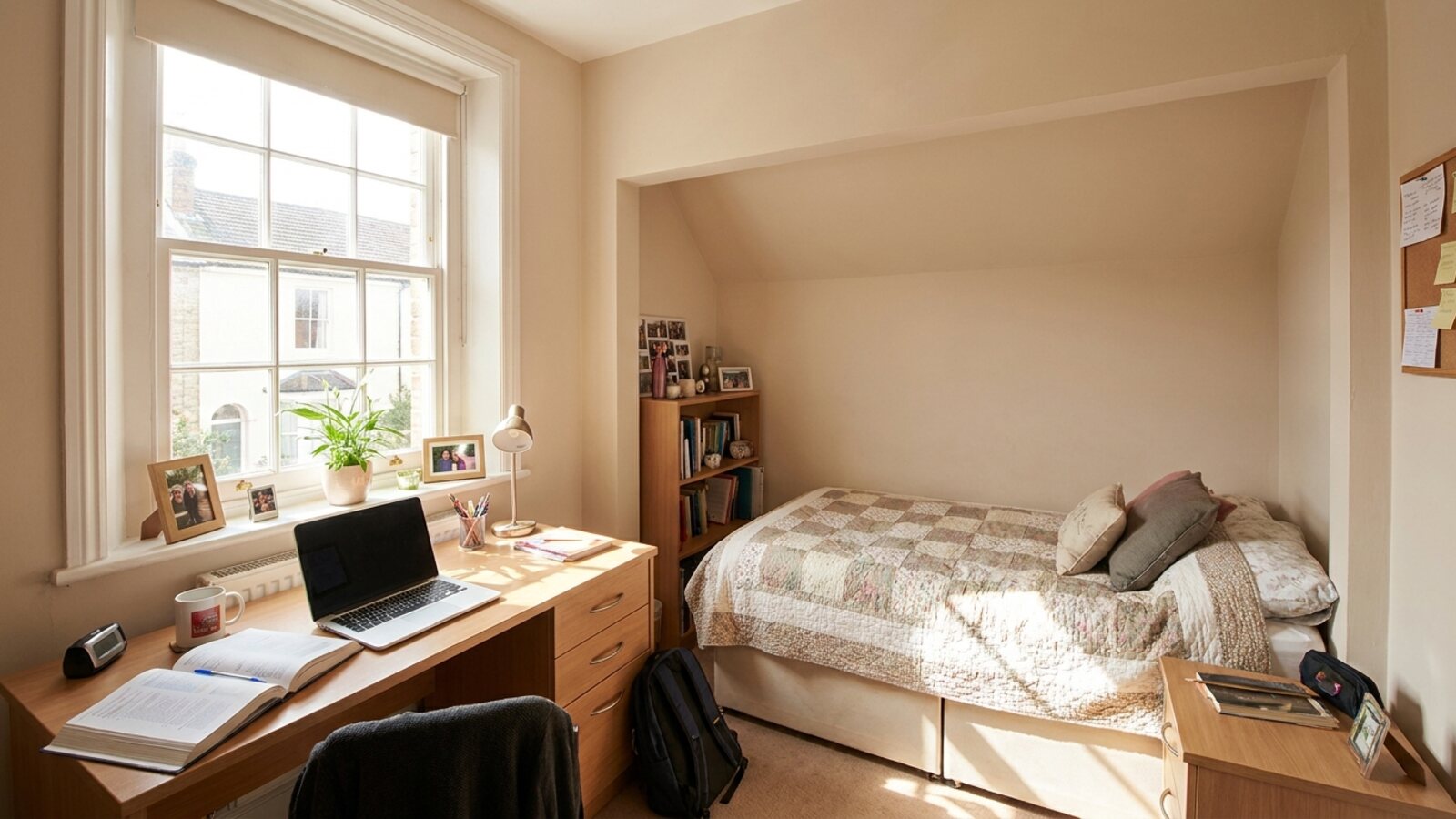 Private student bedroom in a Leamington Spa homestay