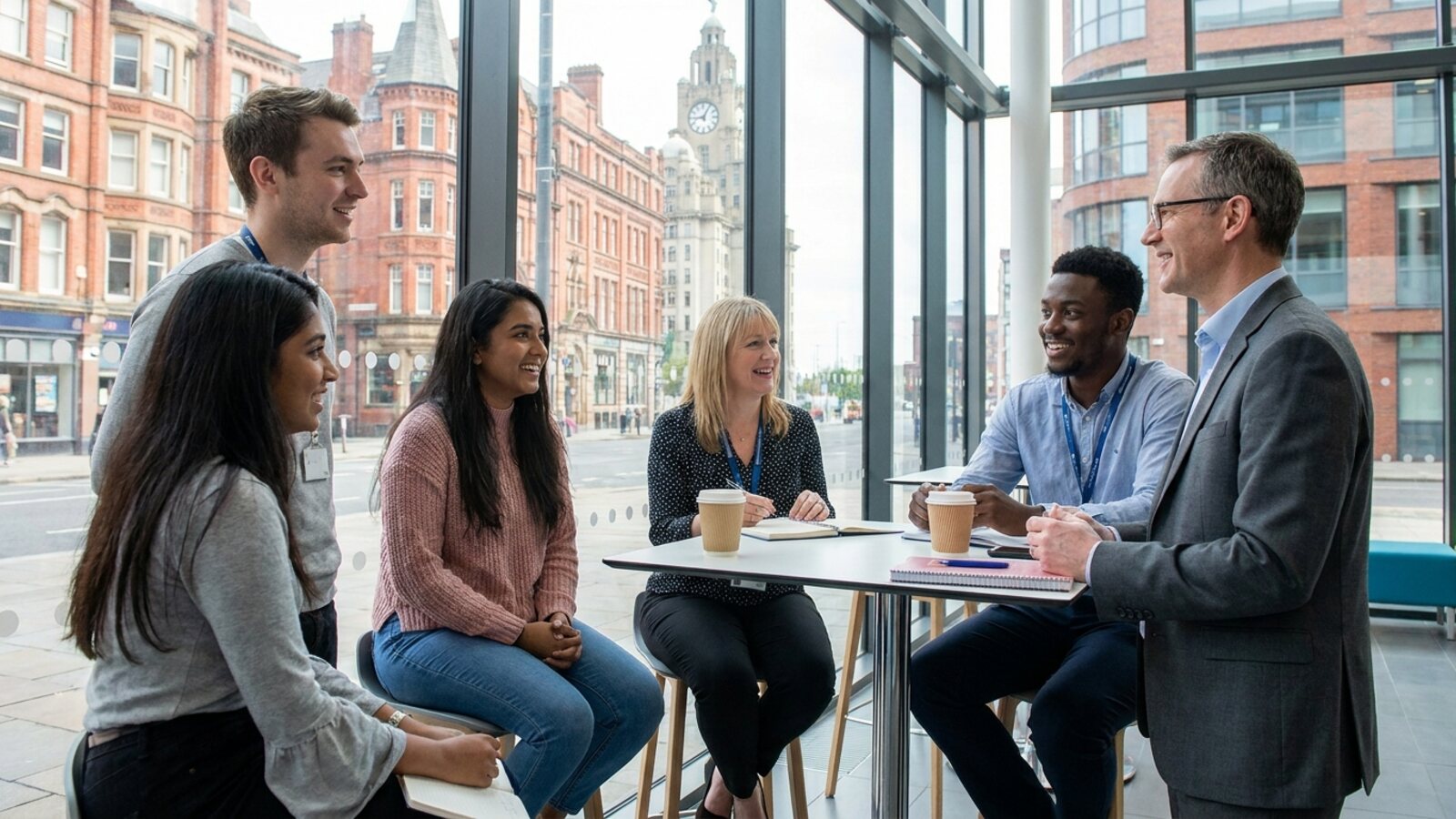 Students and education partner meeting in Liverpool
