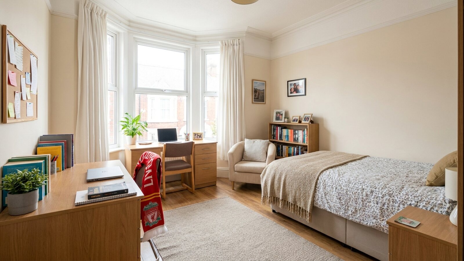 Private student bedroom in a Liverpool homestay