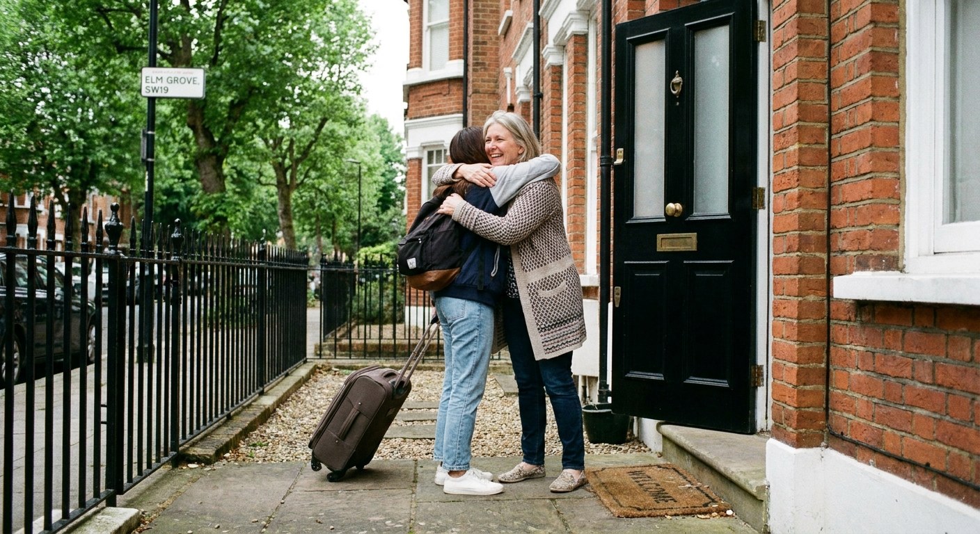 London host family welcoming a student to homestay accommodation