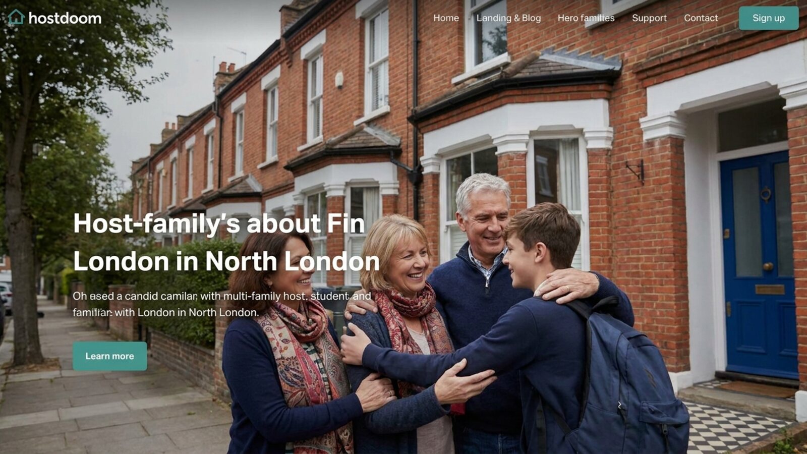 North London host family welcoming a student to homestay accommodation
