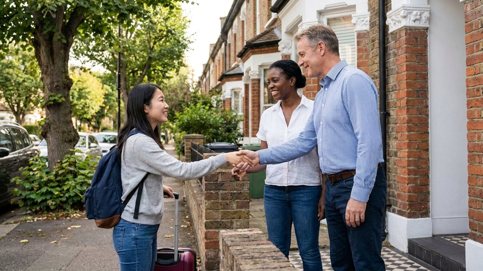 West London host family welcoming a student to homestay accommodation